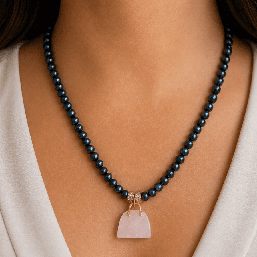 Collar Perla azul