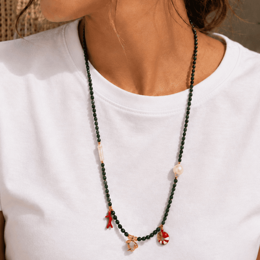 Collar Verde Dijes Marinos